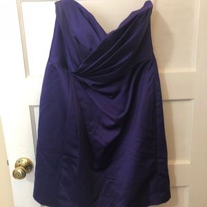 Purple Strapless David’s Bridal Cocktail Dress 💜